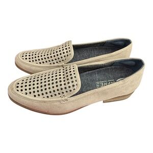 Dr. Scholls Be Free Tan Perforated Loafers Womens Slip On Flats Beige Microfiber